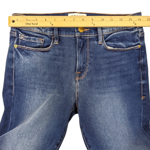 FRAME Le Skinny De Jeanne Destroyed Jeans Ankle Length Womens 29 Frayed - Picture 7 of 12